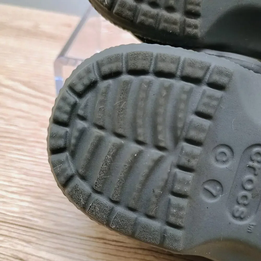 Crocs Unisex Kids 7 Classic Clogs Space Alien Astronaut Dark Gray Sandals
